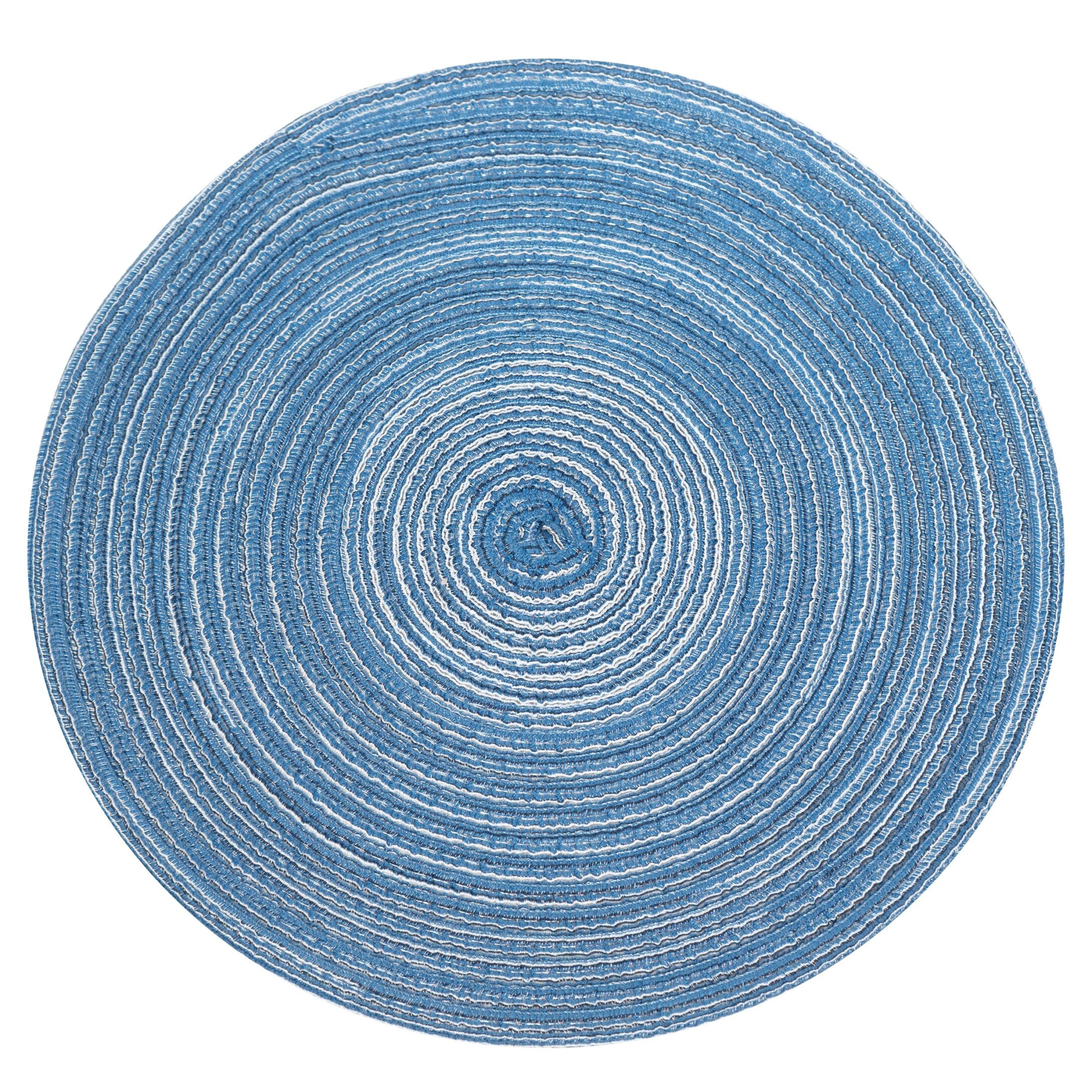 Krumble ronde linnen placemat – Blauw, 36 cm