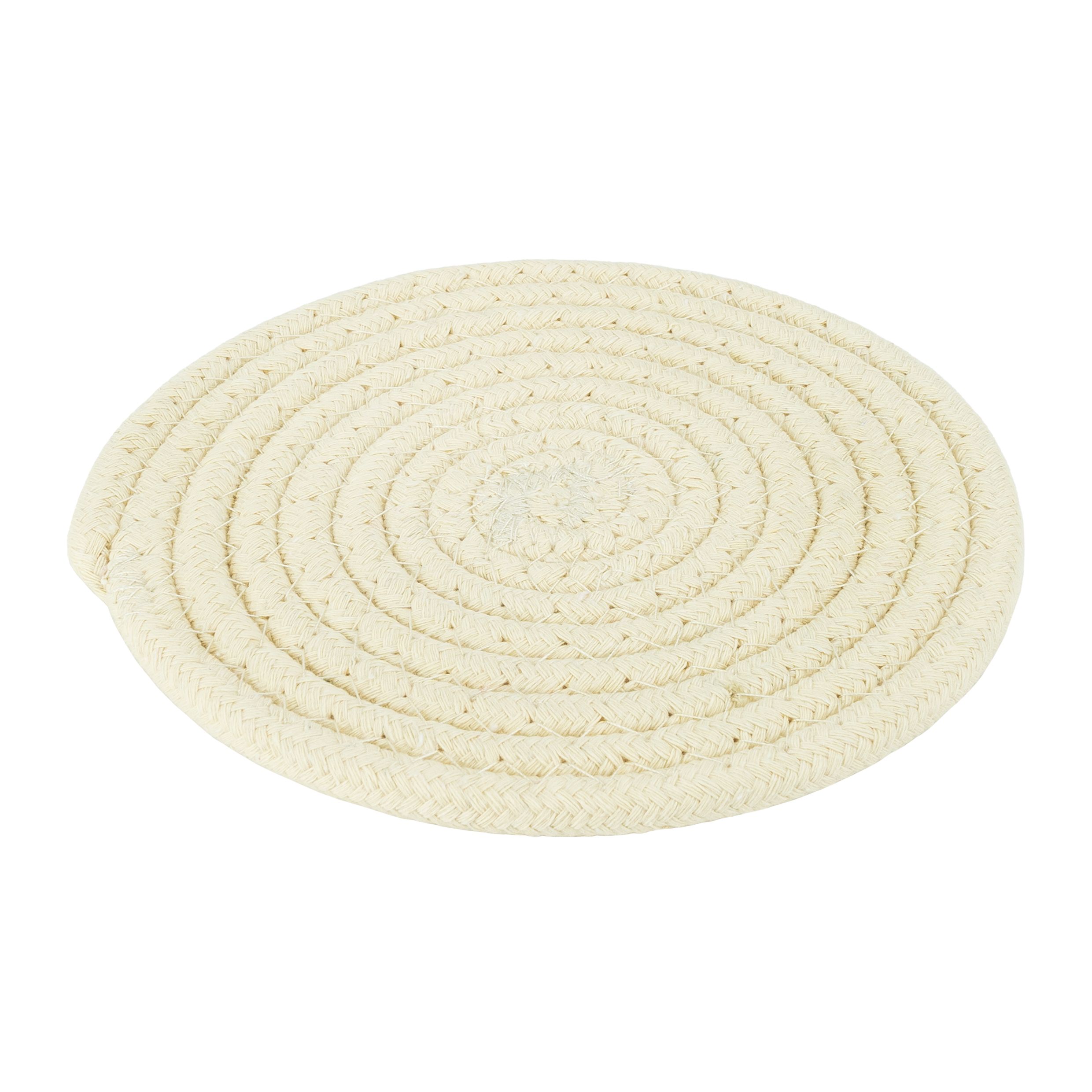 Krumble ronde onderzetter 18 cm – Beige katoenen pannenonderzetter