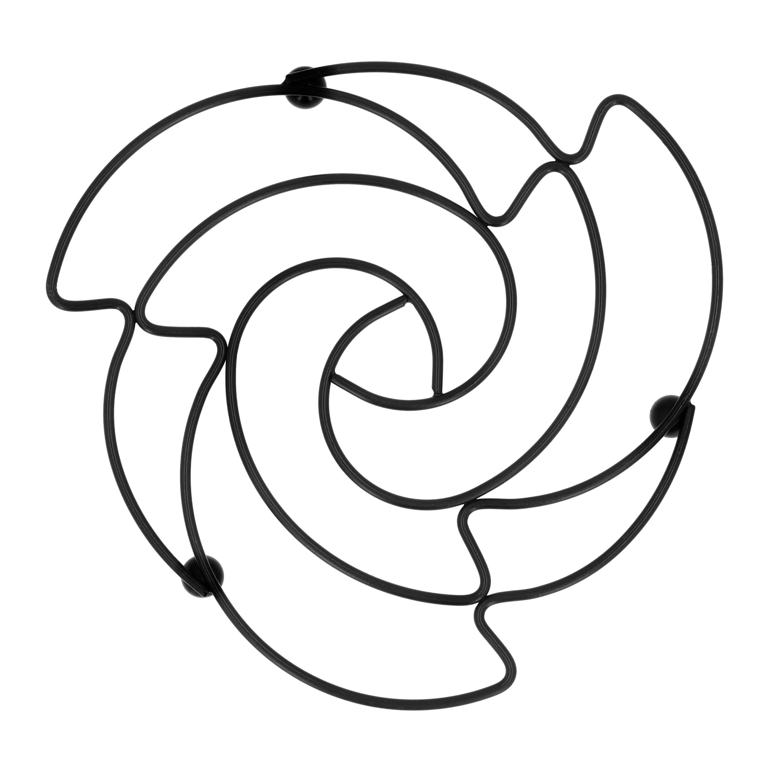 Krumble Roosvormige Pannenonderzetter – Zwart Metaal, 18 cm