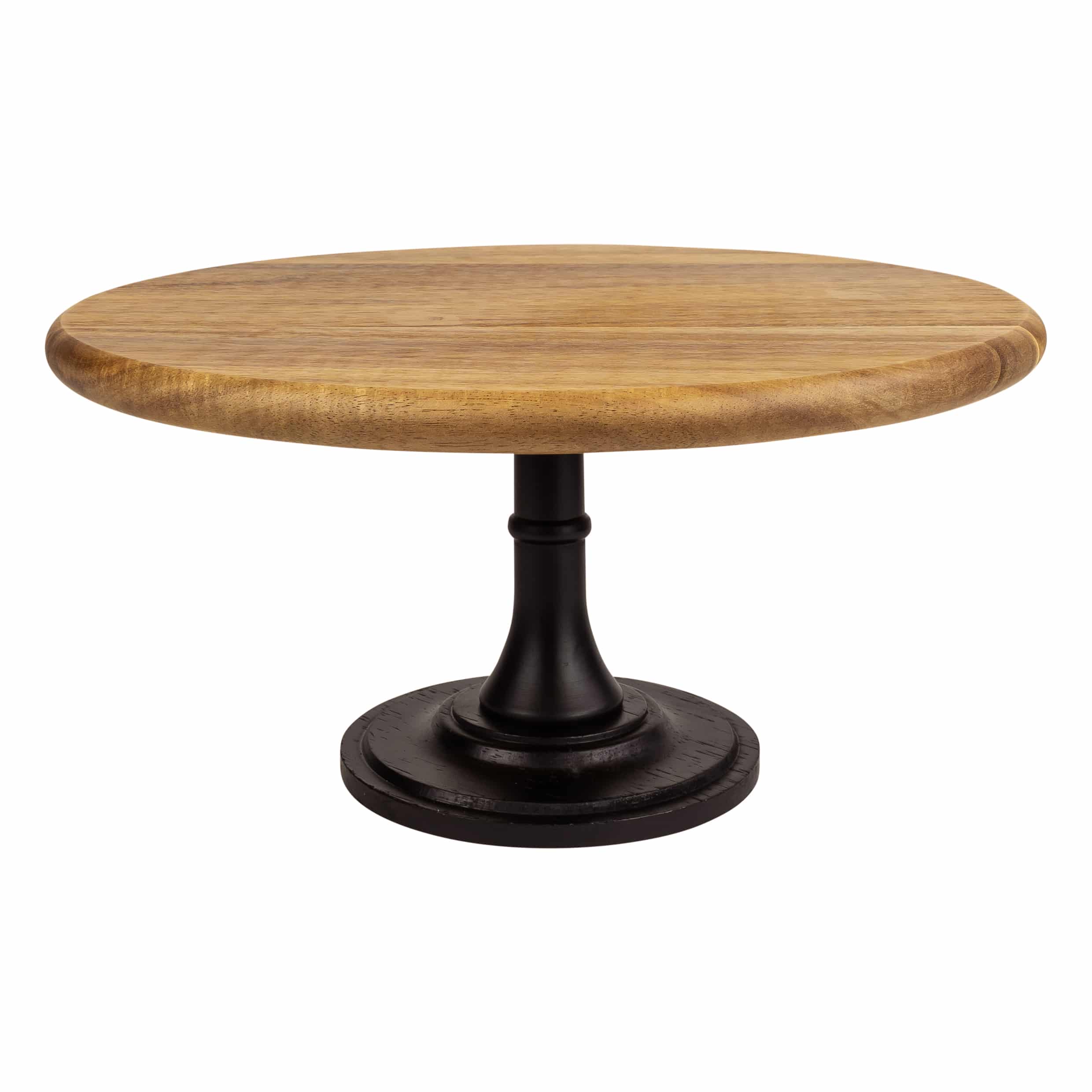 Krumble rustiek taartplateau van hout – 30 cm, zwart‑bruin