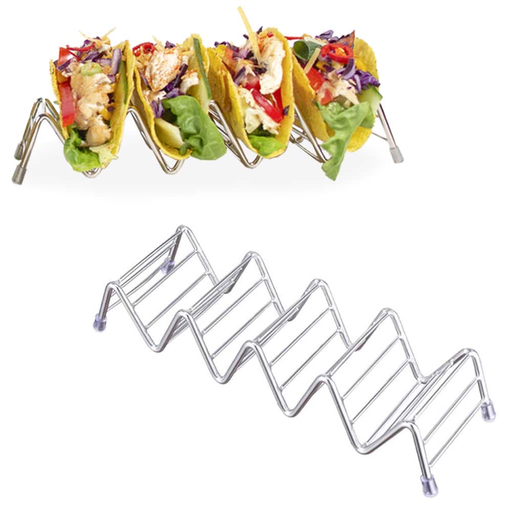 Krumble Taco‑ en Tortilla Houder – Glanzend Chroom voor stijlvol serveren