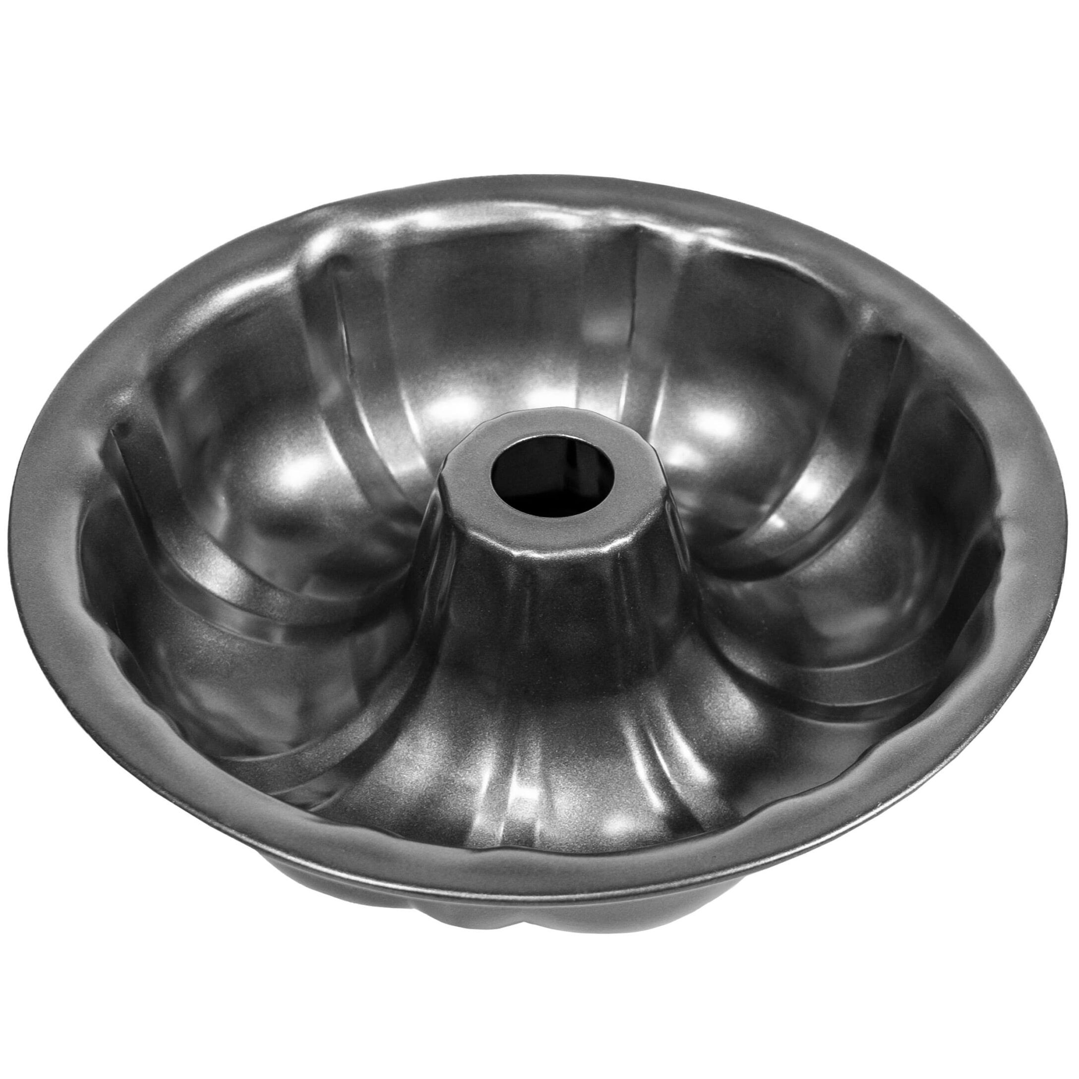 Krumble Tulband Bakvorm 24 cm – Grijze RVS Cakevorm met Anti‑Aanbaklaag