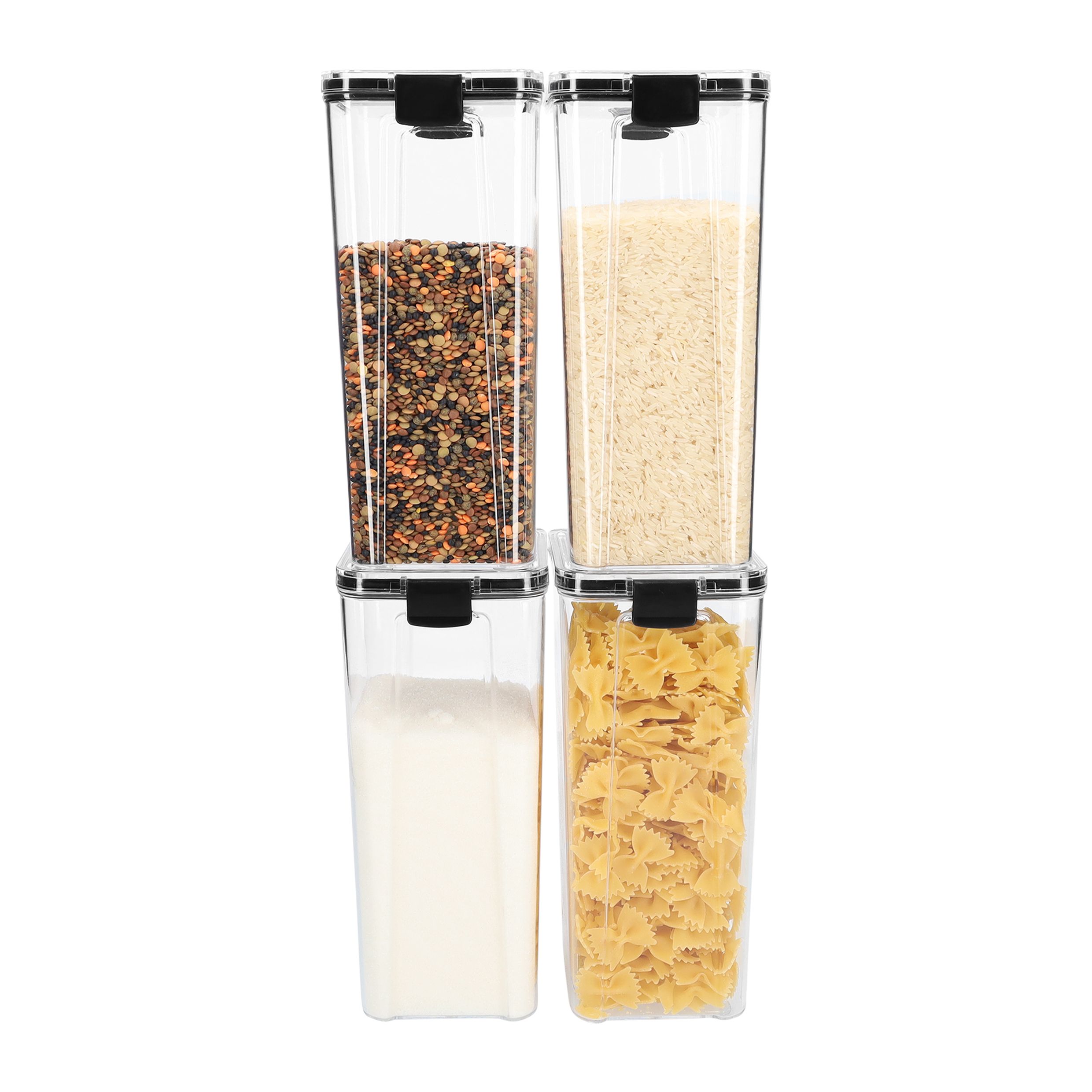 Krumble voorraadpotten set – 4 stijlvolle, BPA‑vrije opbergers van 1800 ml
