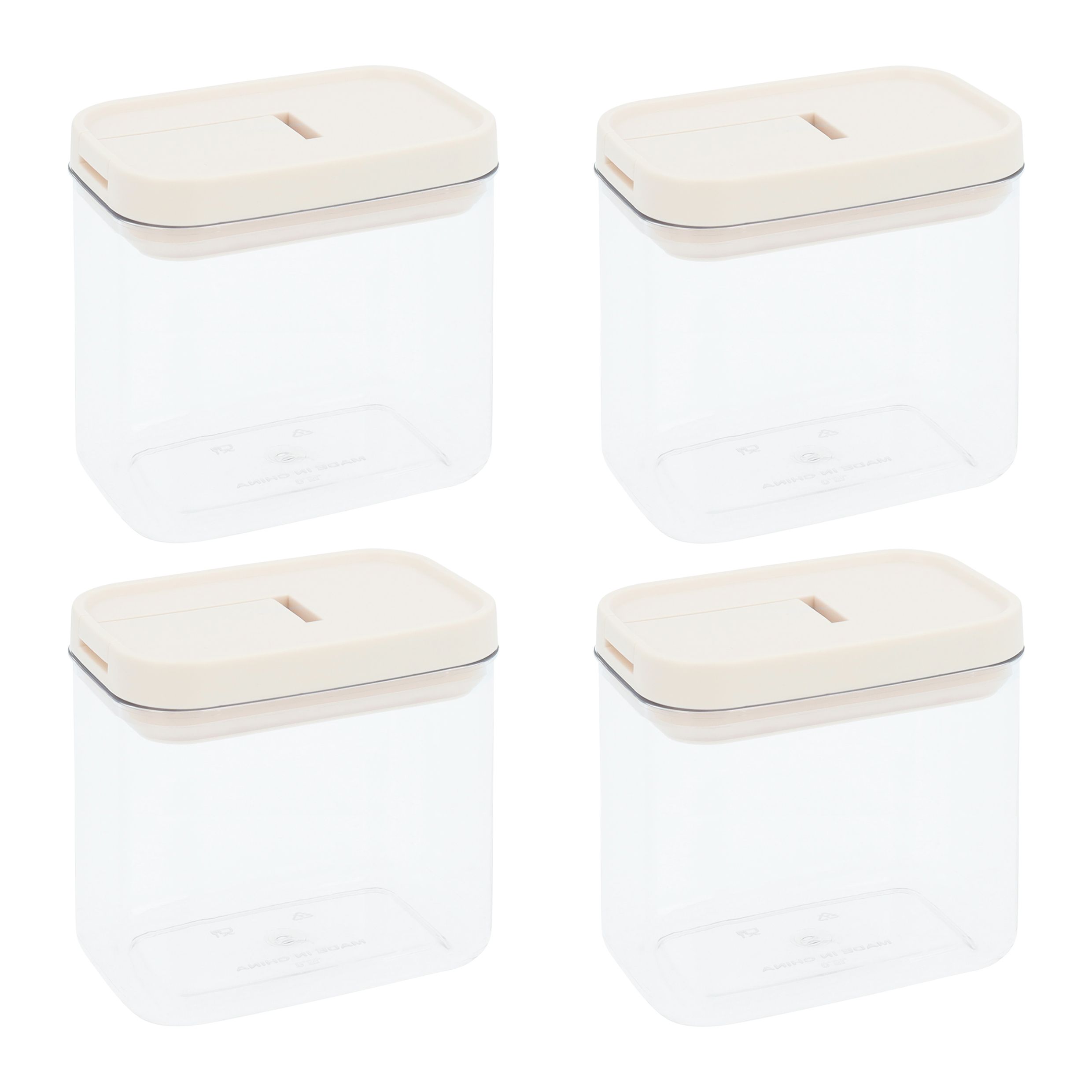 Krumble voorraadpotten set – 4 transparante plastic potten van 800 ml voor een overzichtelijke keuken