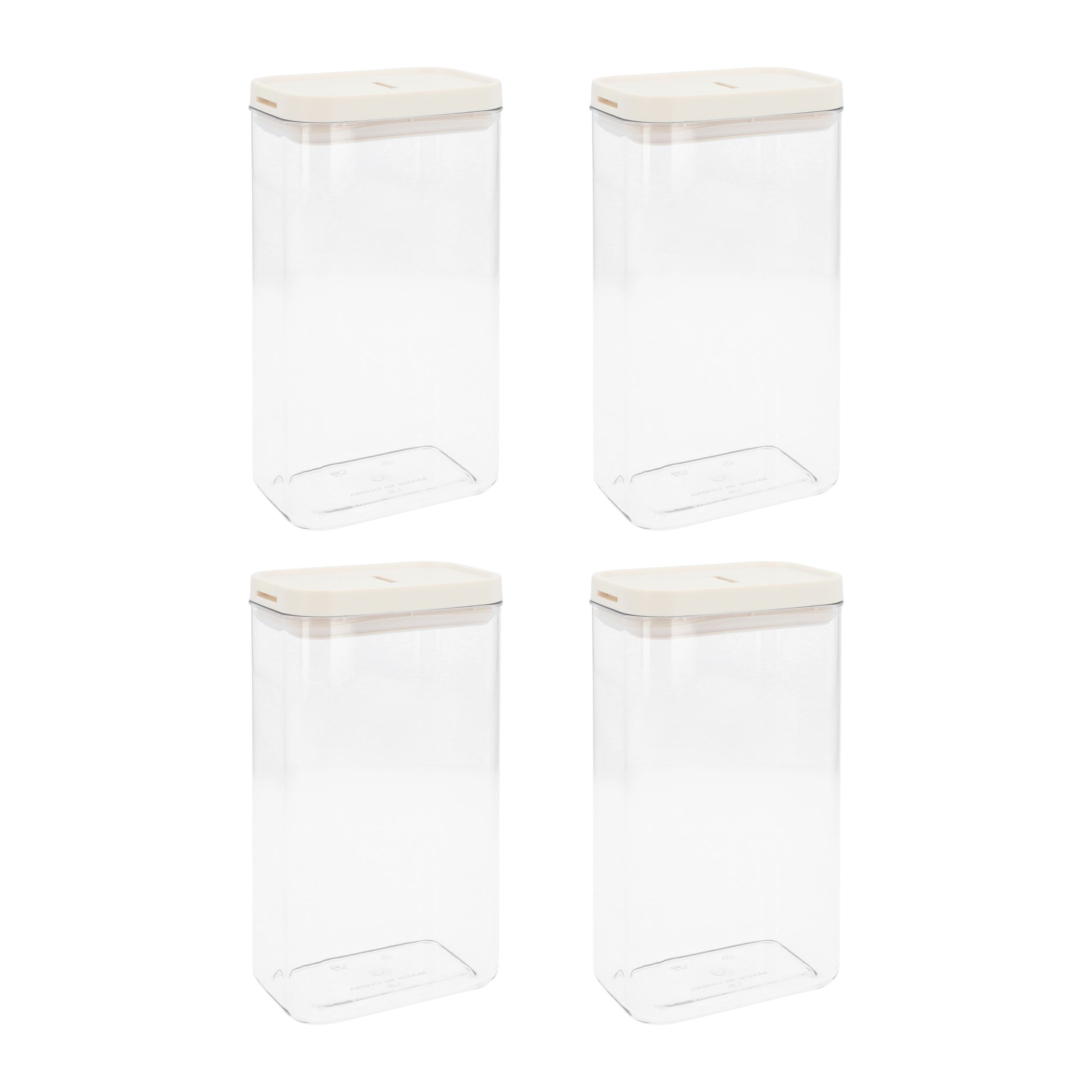 Krumble voorraadpotten set van 4 – 1800 ml, transparant en stapelbaar