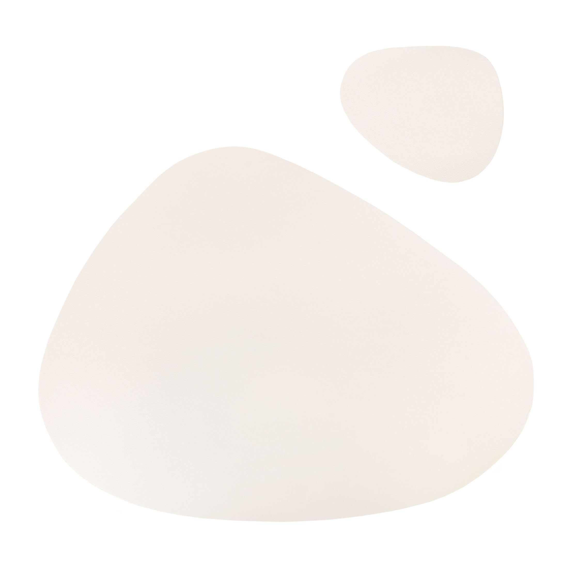Krumble witte PU‑lederen placemat en onderzetter – druppelvormig design voor stijlvolle tafels