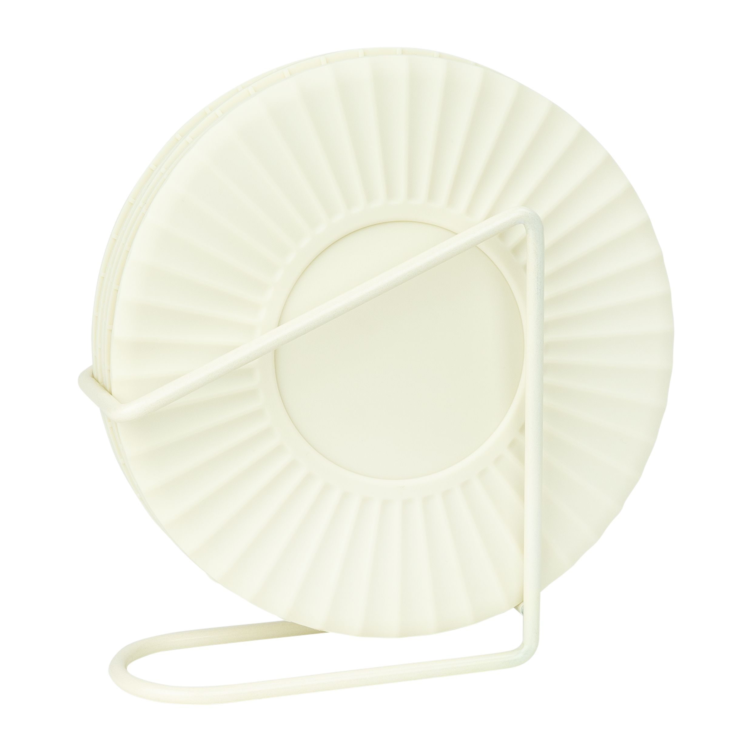 Krumble witte siliconen onderzetters met houder – set van 5