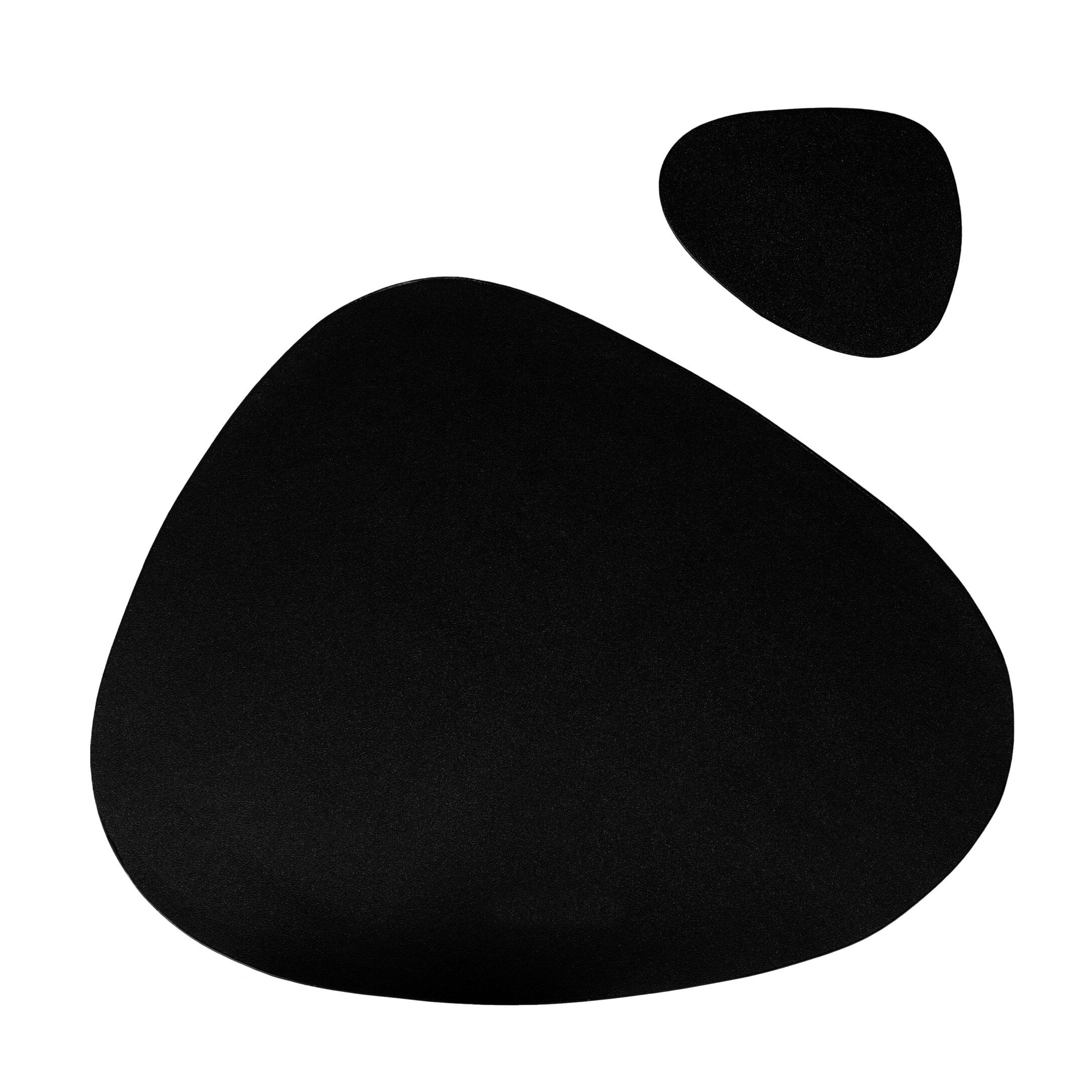 Krumble Zwarte PU‑leer Placemat en Onderzetter – Stijlvolle, Waterdichte Tafelaccessoires