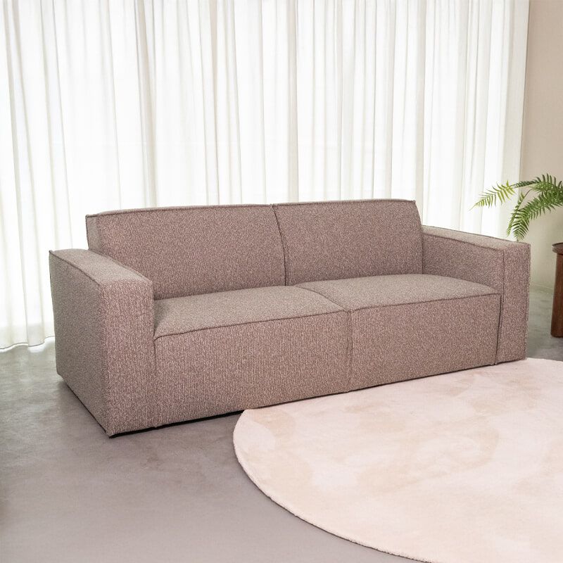 LABEL51 3‑zits bank Kay – luxe bouclé in Mushroom