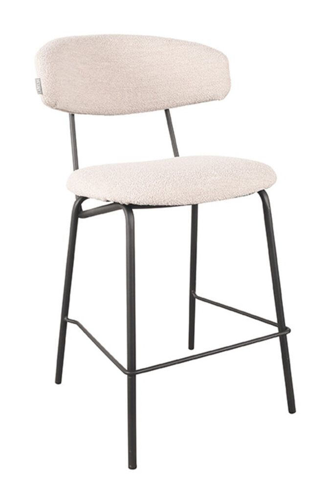 LABEL51 Barkruk Zack Bouclé – Naturel, 65 cm zithoogte