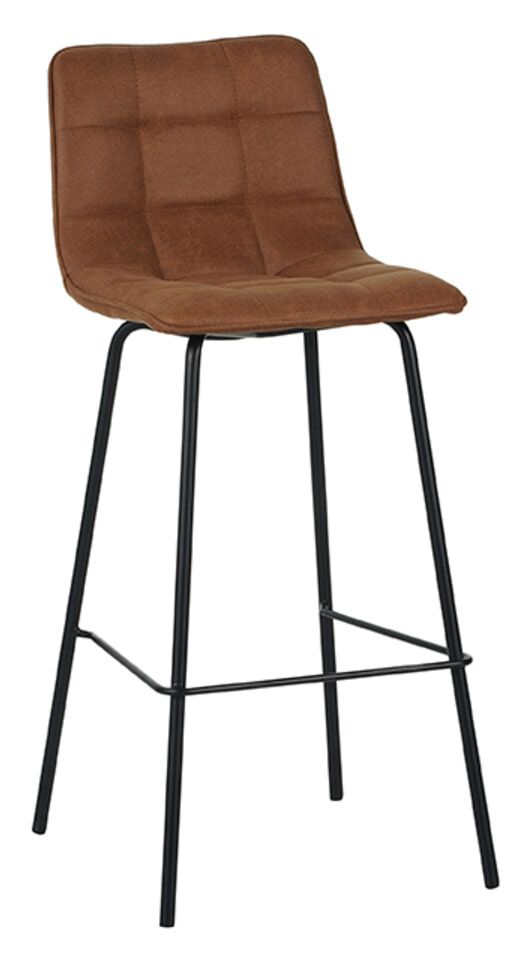 LABEL51 Bistro barkruk in Micro Suede – stijlvolle cognac stoel voor horeca en thuis
