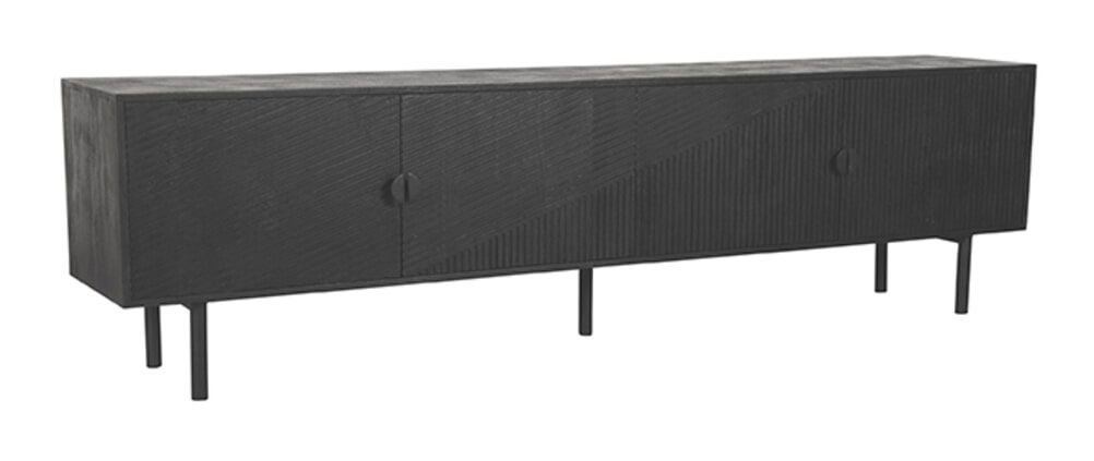 LABEL51 Cotia TV‑meubel in zwart mangohout – 220 cm stijlvol en functioneel