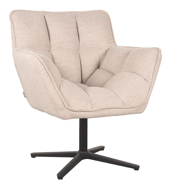 LABEL51 Draaifauteuil Ian in Naturel Bouclé – Comfort & Stijl voor elk Interieur