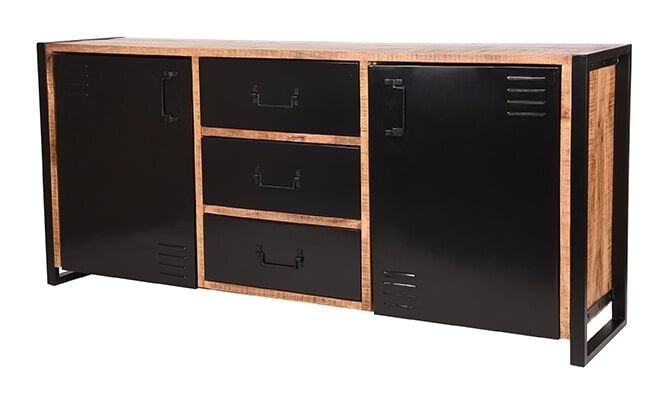LABEL51 Dressoir Brussels – Stoer Mangohout in Zwart Design