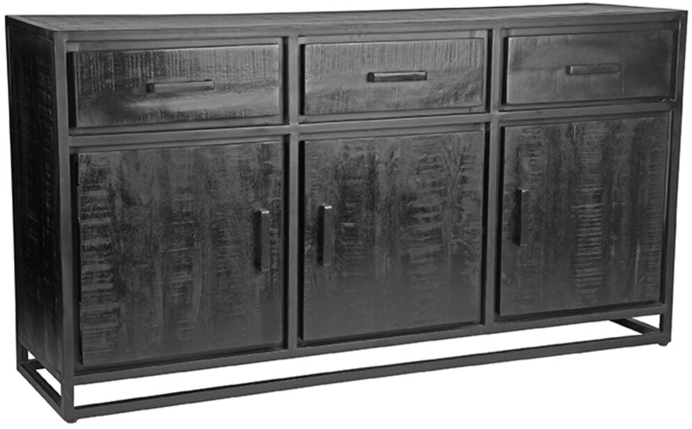 LABEL51 Dressoir Chili Zwart – Handgemaakt Mangohout & Metaal, 170 cm