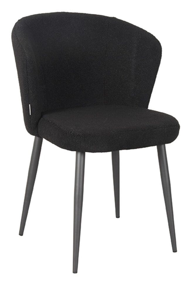 LABEL51 Eetkamerstoel Whirl Teddy – Zwart, ergonomisch en stijlvol