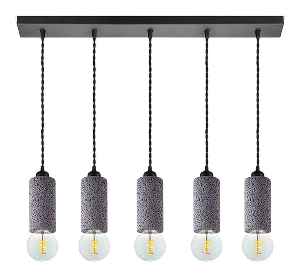 LABEL51 Fresco Hanglamp – Beton, 5‑lampen design voor een industriële sfeer