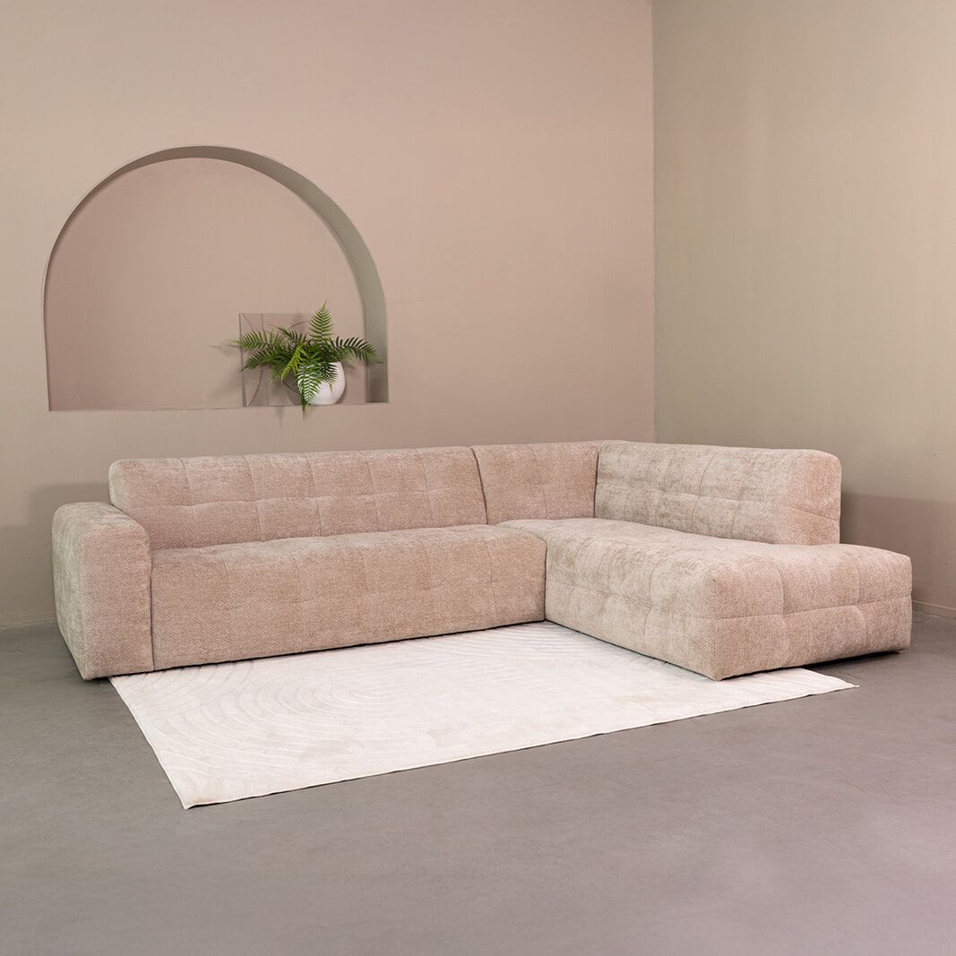 LABEL51 Hoekbank Lorenzo Rechts – 294 cm – Elite stof in Clay