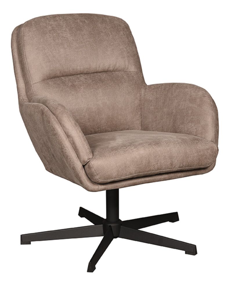 LABEL51 Moss Draaifauteuil – Taupe Micro Suede
