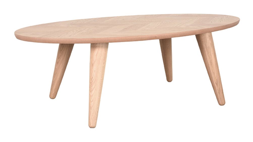 LABEL51 Ovale Salontafel Ines – Naturel eiken, 120 × 70 cm