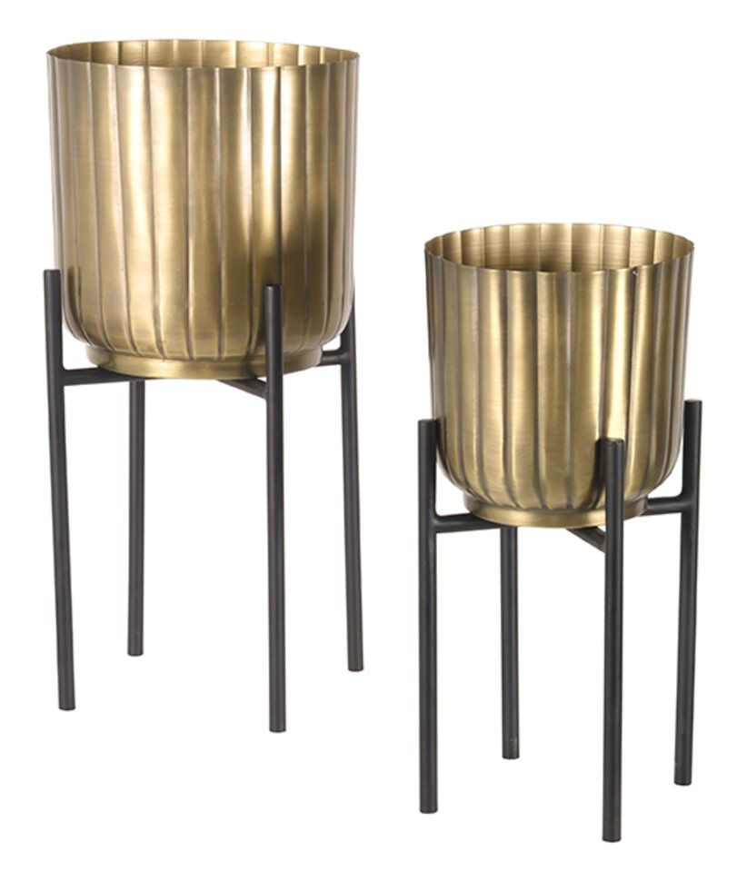 LABEL51 Plantin Plantenstandaard Set – Antiek Goud (2‑delig)