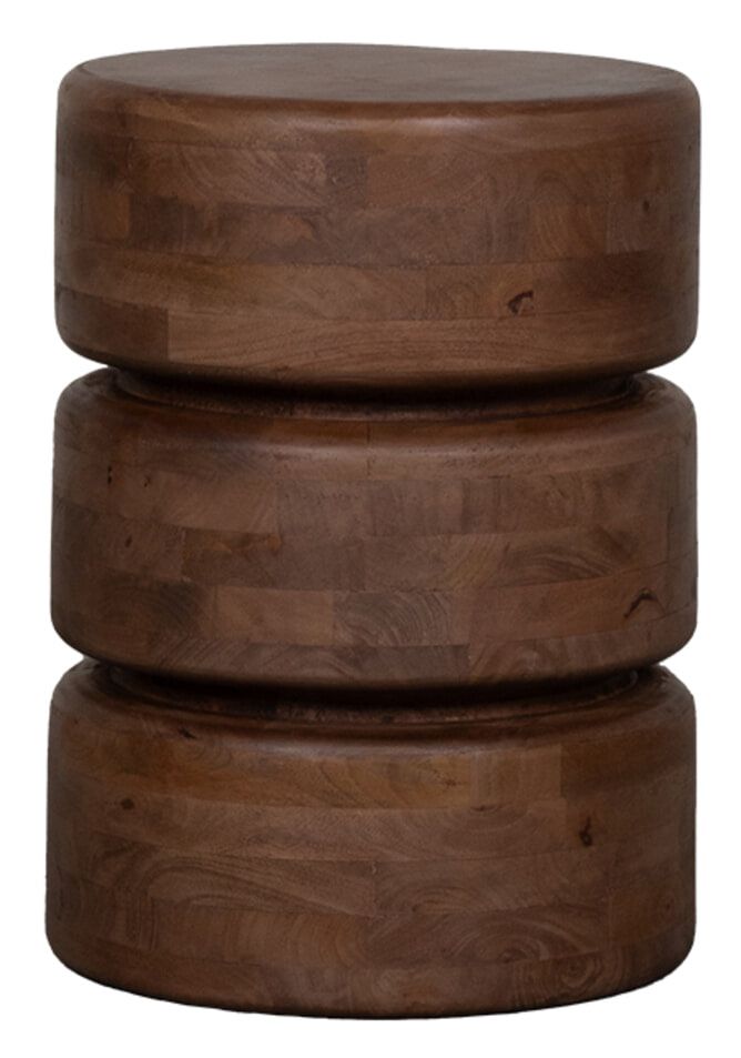 LABEL51 Ronde Bijzettafel Milly – Natuurlijke Mangohout, 35 cm