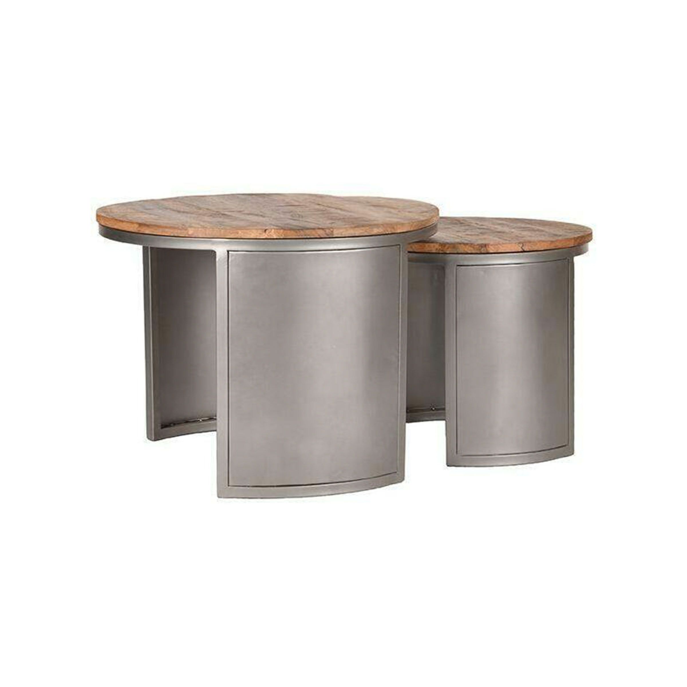 LABEL51 Salontafel Bunch – Set van 2 ronde tafels in industrieel grijs