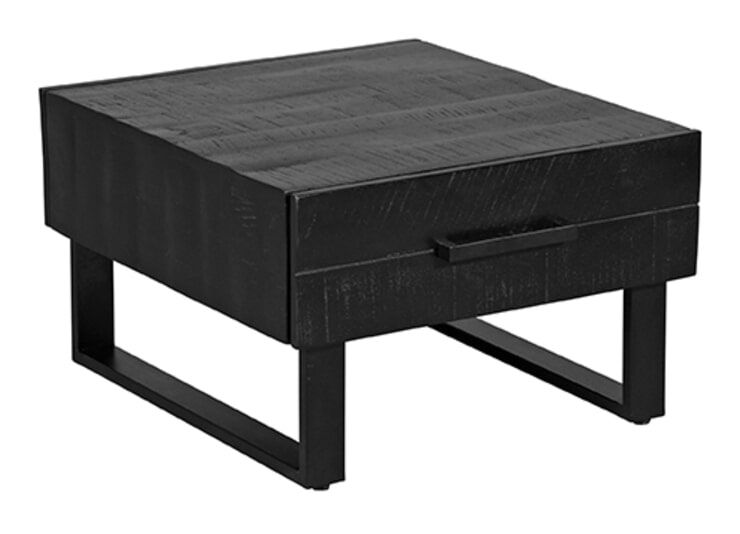 LABEL51 Salontafel Santos – Moderne mangohouten tafel met zwarte metalen poten
