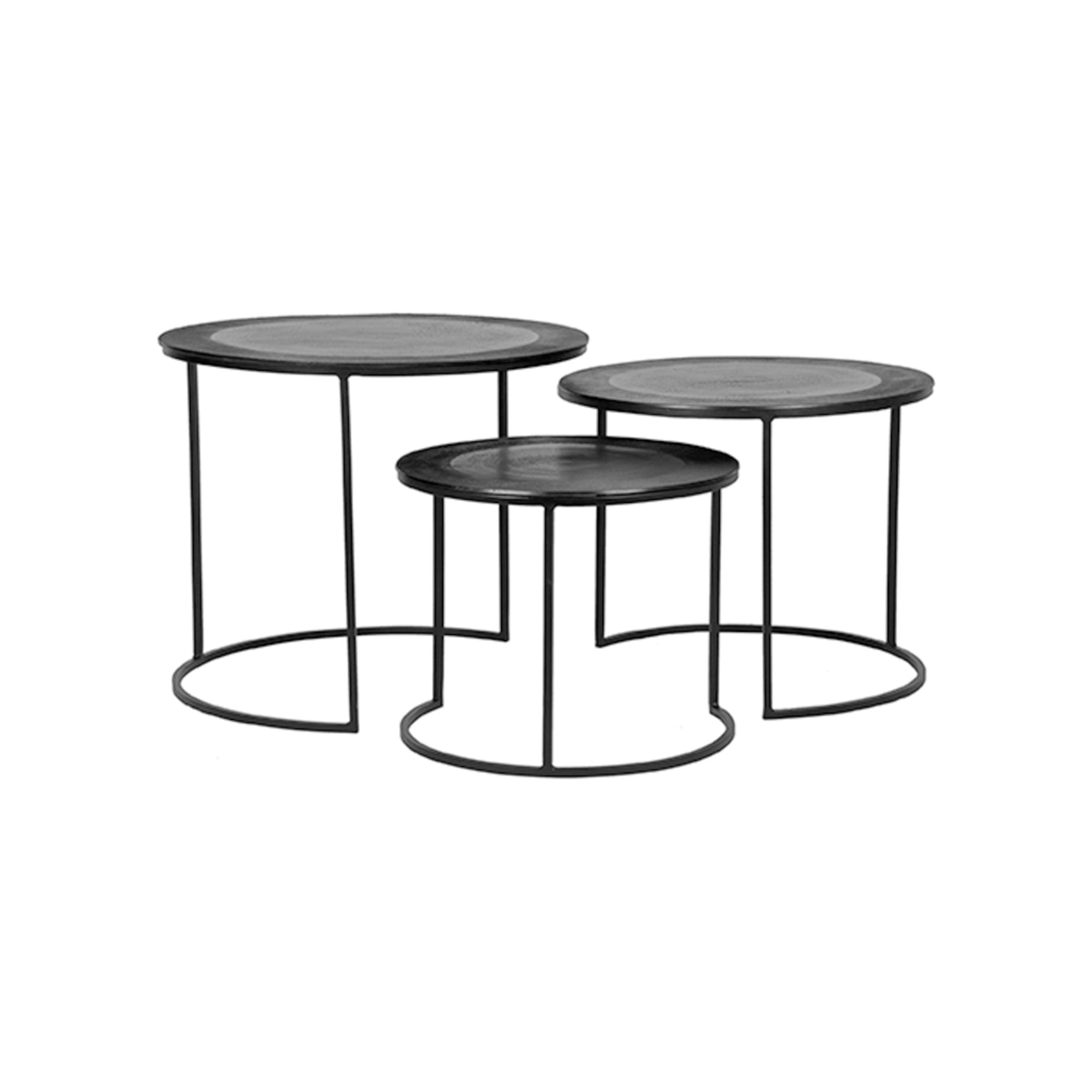 LABEL51 Salontafel Tres Set – Industriële Ronde Tafelset in Zwart