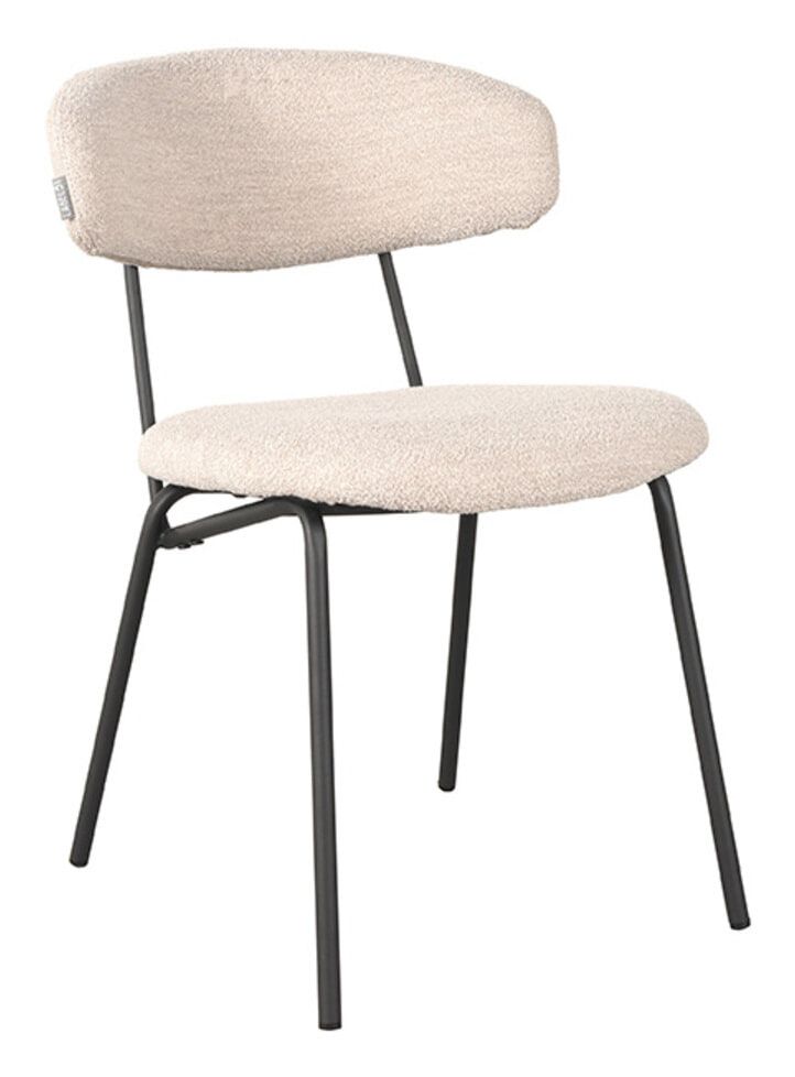 LABEL51 Zack Eetkamerstoel in Naturel Bouclé – Comfort en Stijl voor Elke Eettafel