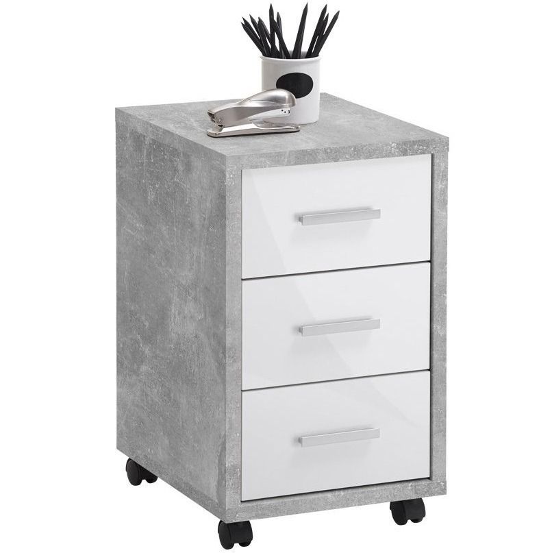Ladeblok Gody 60 cm – Grijs beton met hoogglans wit