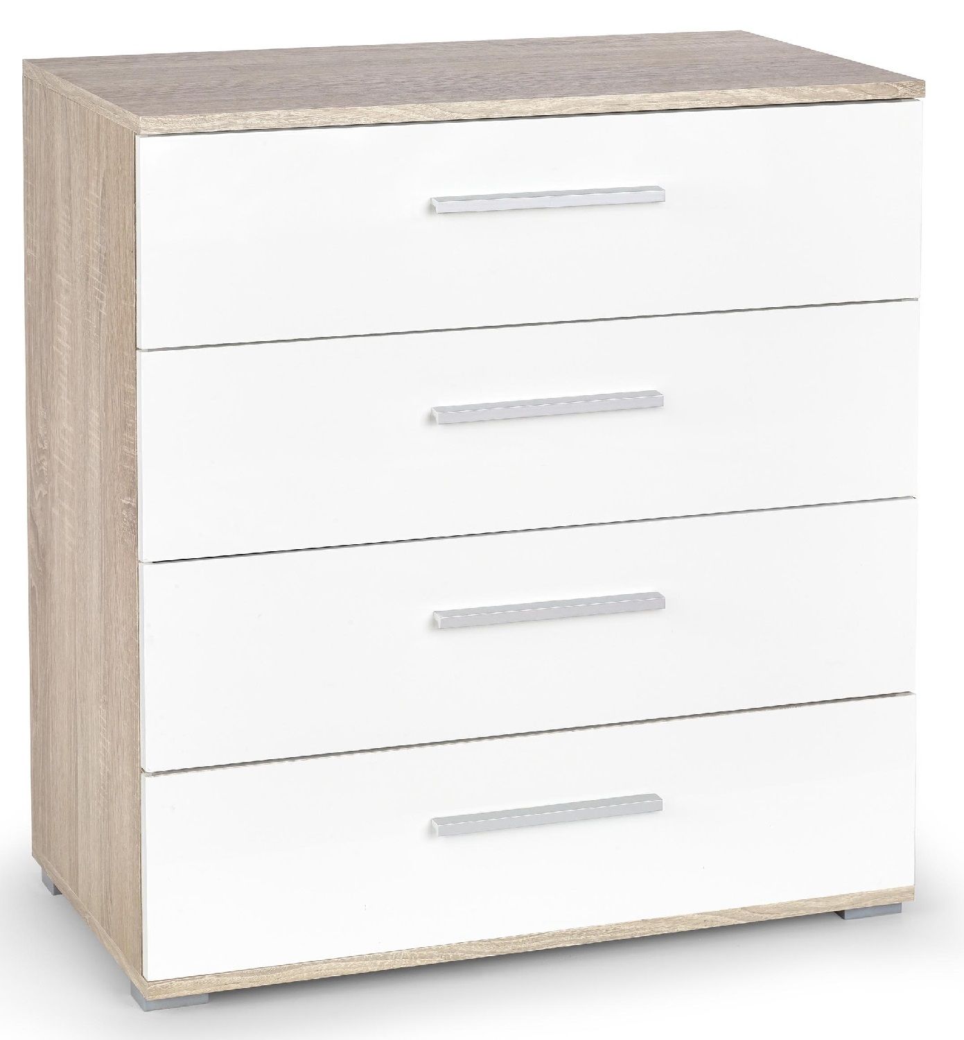 Ladekast Lima 82 cm – Sonoma eiken met hoogglans wit