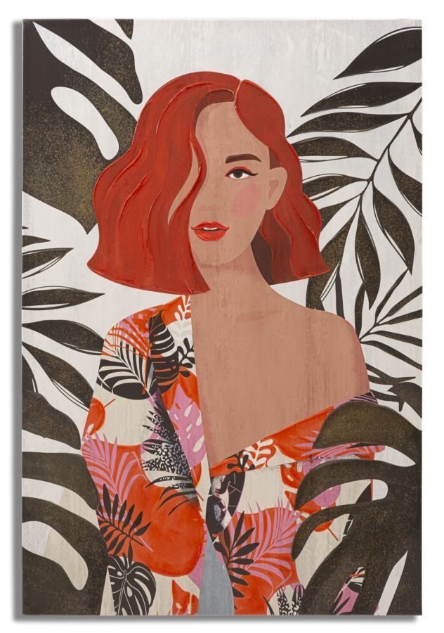 Lady Jungle wanddecoratie – opvallend kunstwerk van Mauro Ferretti (80 × 120 cm)