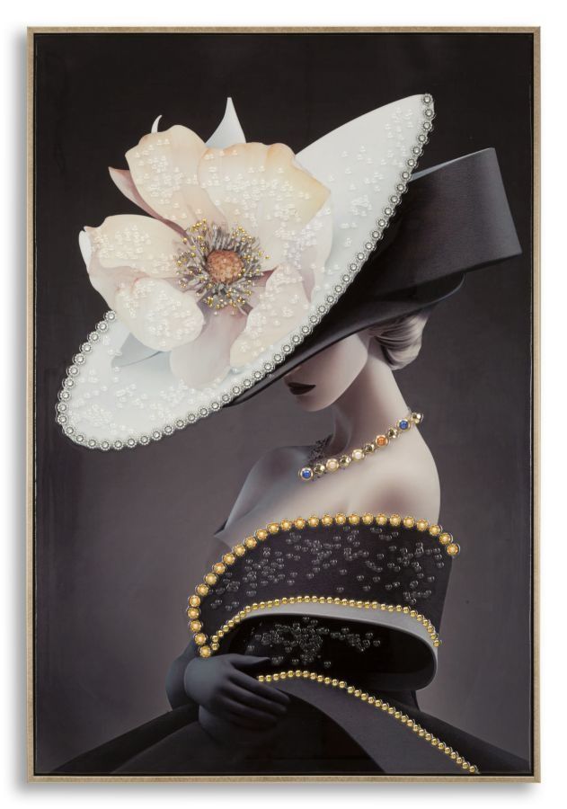 LAQUARED Muur Broek met Frame – Stijlvolle Wiener Hoed in 62×4×92 cm