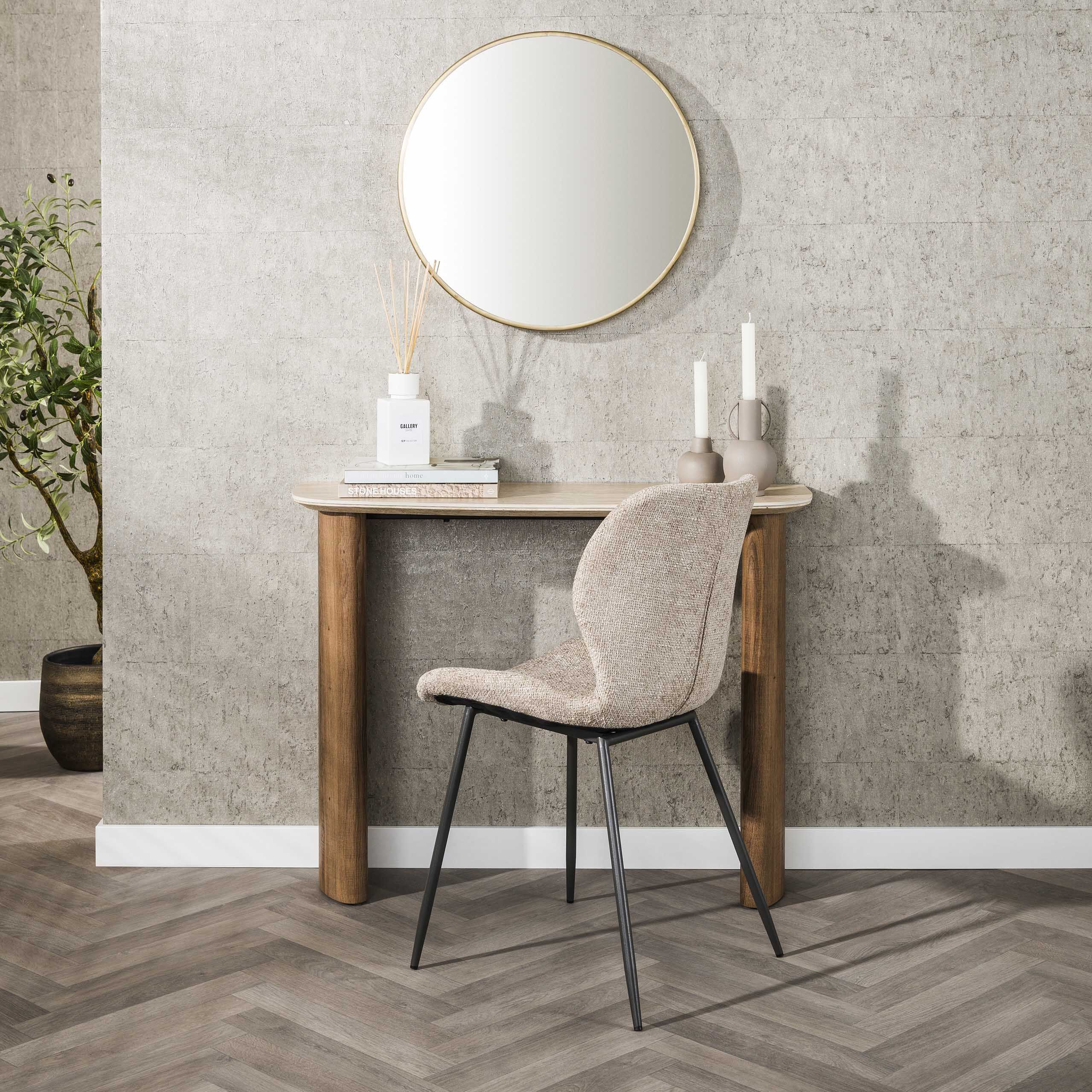 Laycie Sidetable van LifestyleFurn – Elegant keramisch blad in travertin‑look