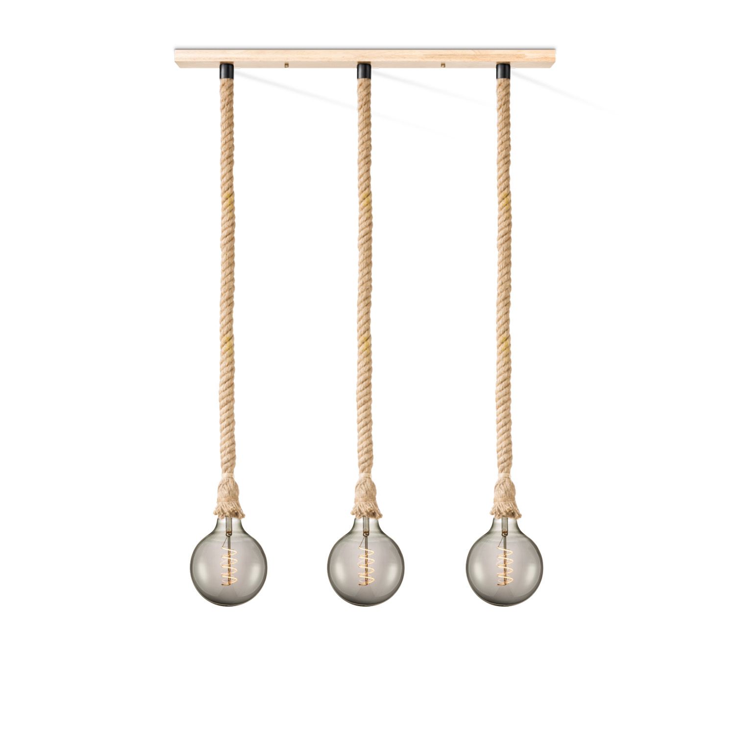 Leonardo 3‑Licht Touw Hanglamp – Stoer, Warm en Volledig Aanpasbaar