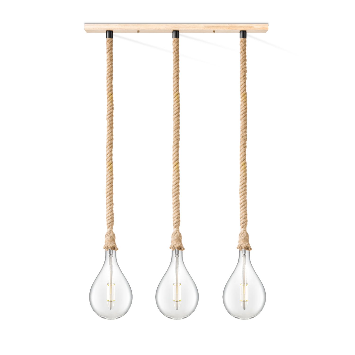 Leonardo 3‑Lichts Touw Hanglamp – Stoer & Landelijk