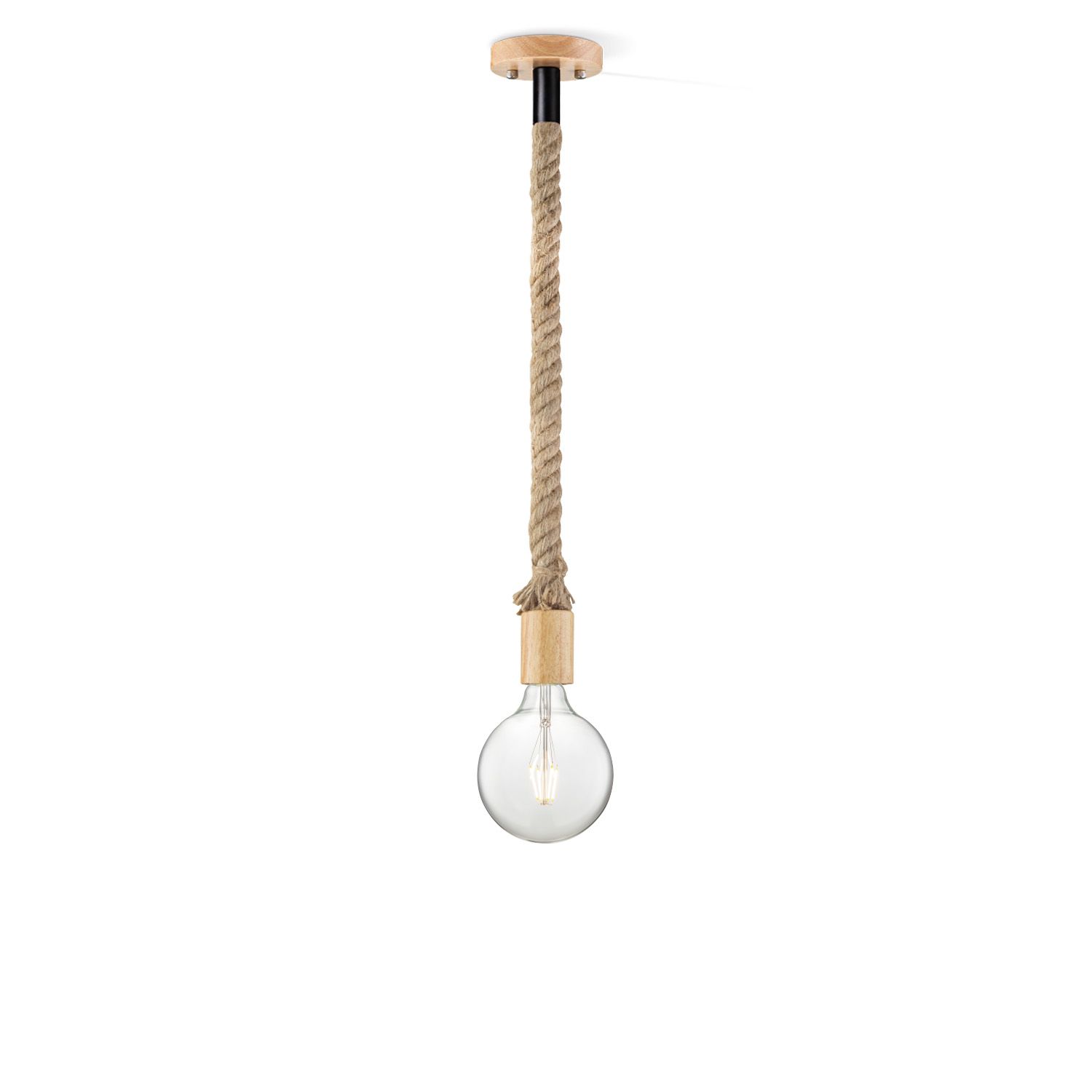Leonardo Globe g125 – robuuste touwhanglamp met helder LED-licht