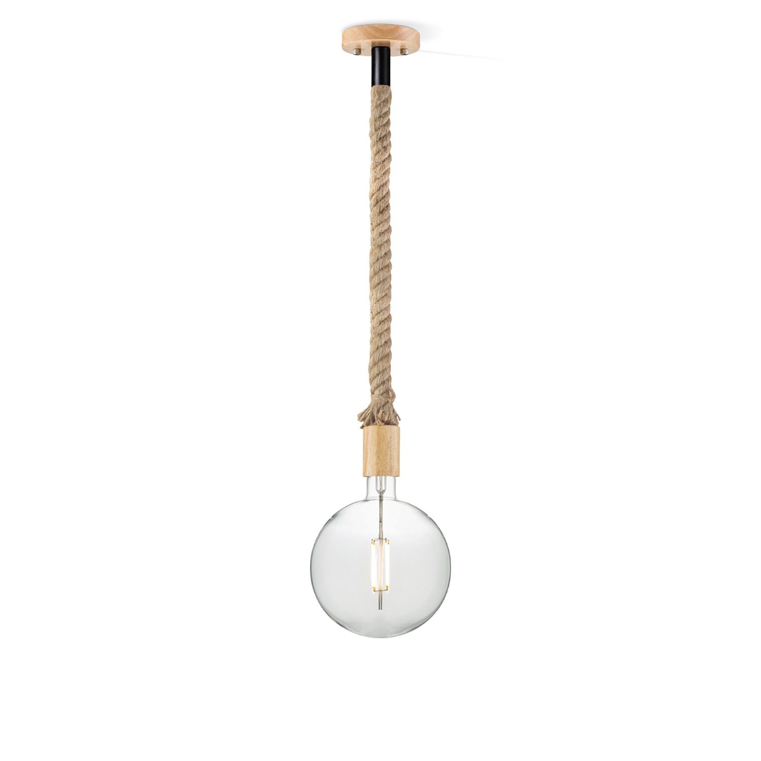 Leonardo Globe Hanglamp – Robuuste Touwlamp met Helder LED‑Design