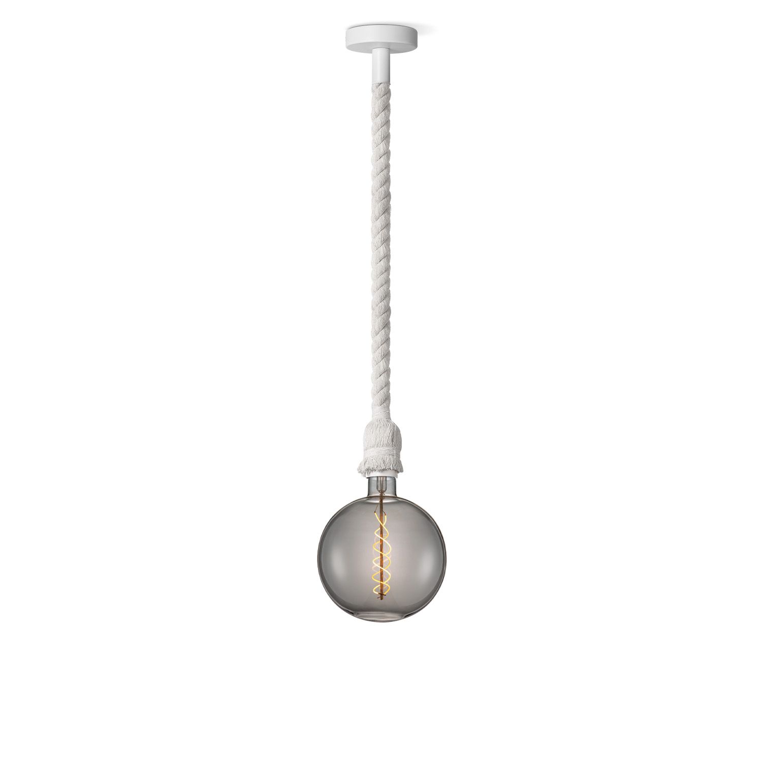 Leonardo Hanglamp in Wit & Smoke – Moderne Touwlamp voor elk Interieur