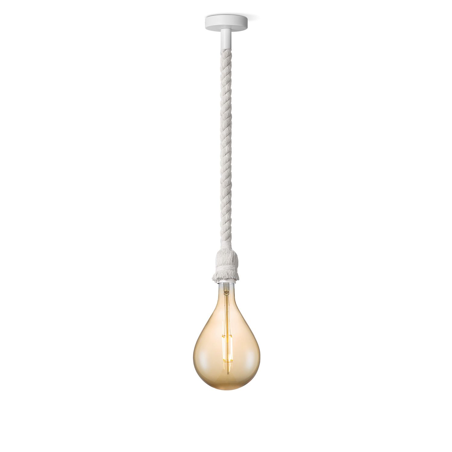Leonardo Hanglamp van Home Sweet Home – Moderne Touwverlichting in Wit & Amber