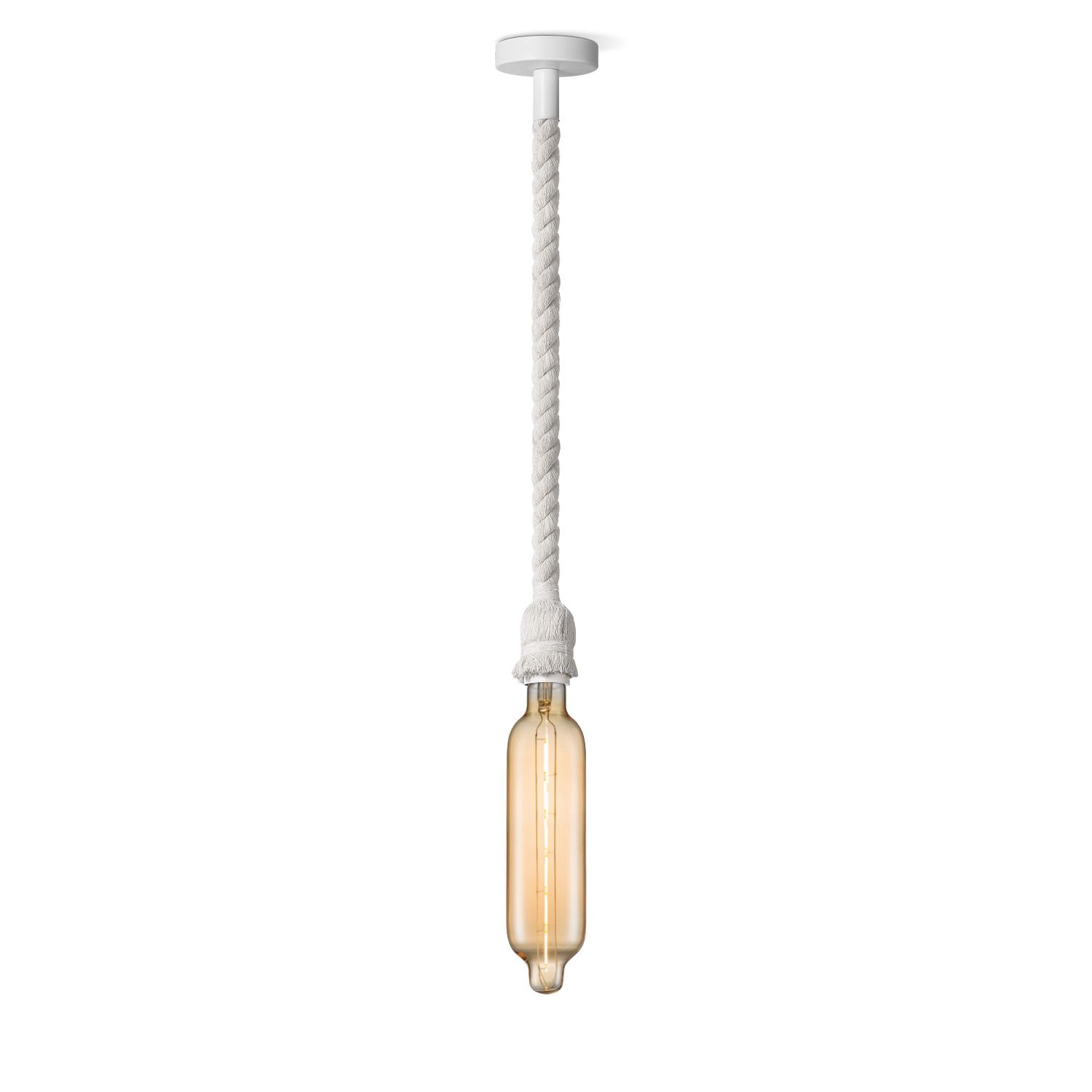 Leonardo Hanglamp van Home Sweet Home – Witte Touwlamp met Amber LED