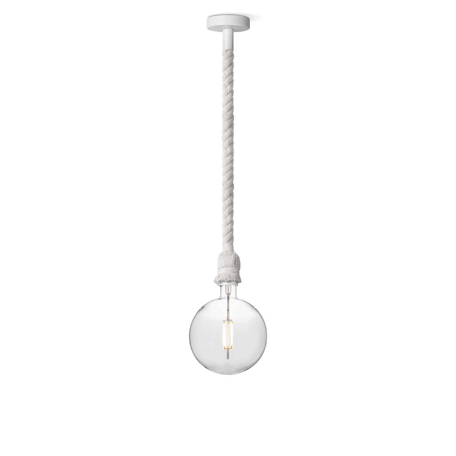 Leonardo Hanglamp Wit van Home Sweet Home – Moderne Touwlamp met LED
