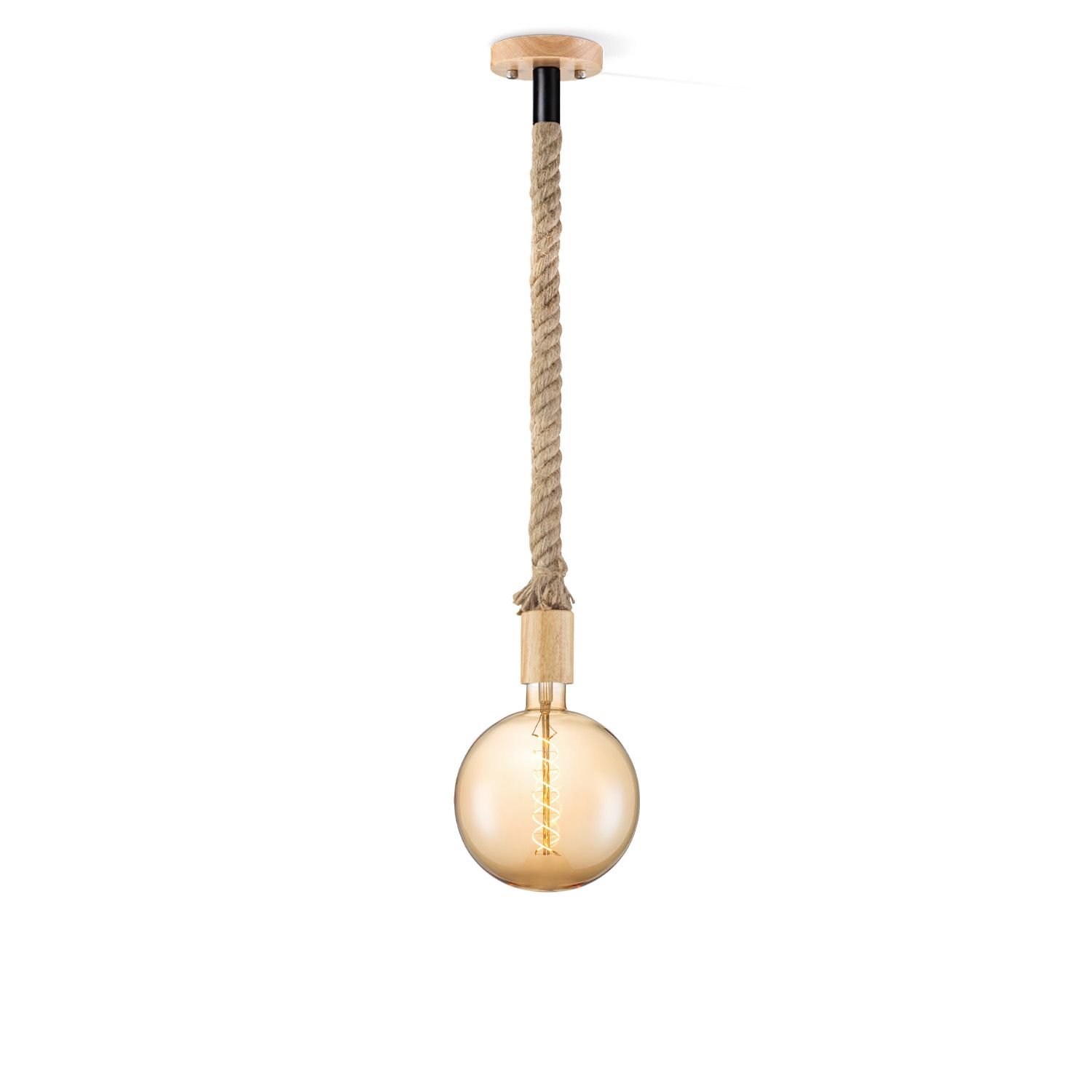 Leonardo Spiral Hanglamp – Warme amberkleurige touwlamp van Home Sweet Home
