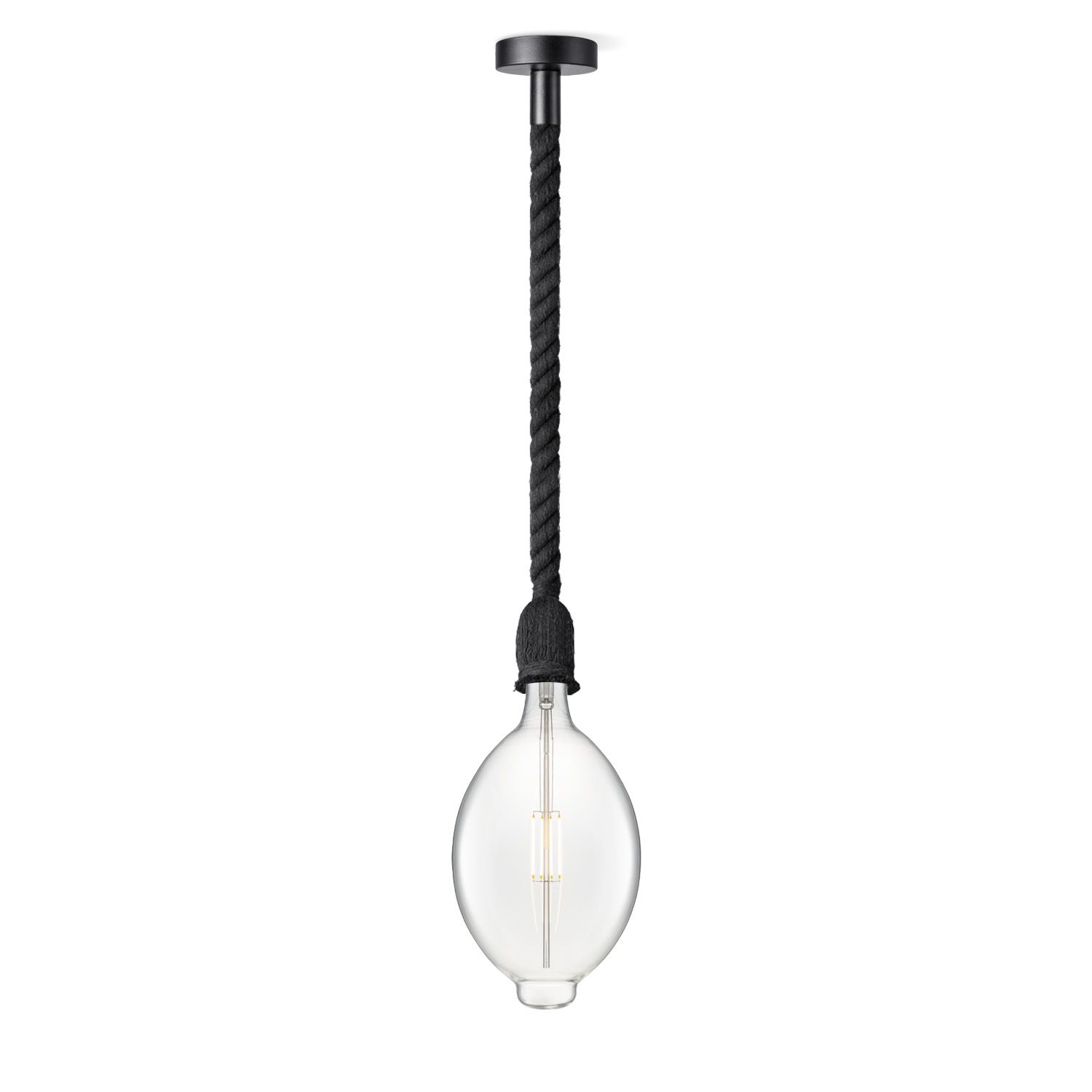 Leonardo Zwarte Touw Hanglamp – Stoere Verlichting voor Elk Interieur