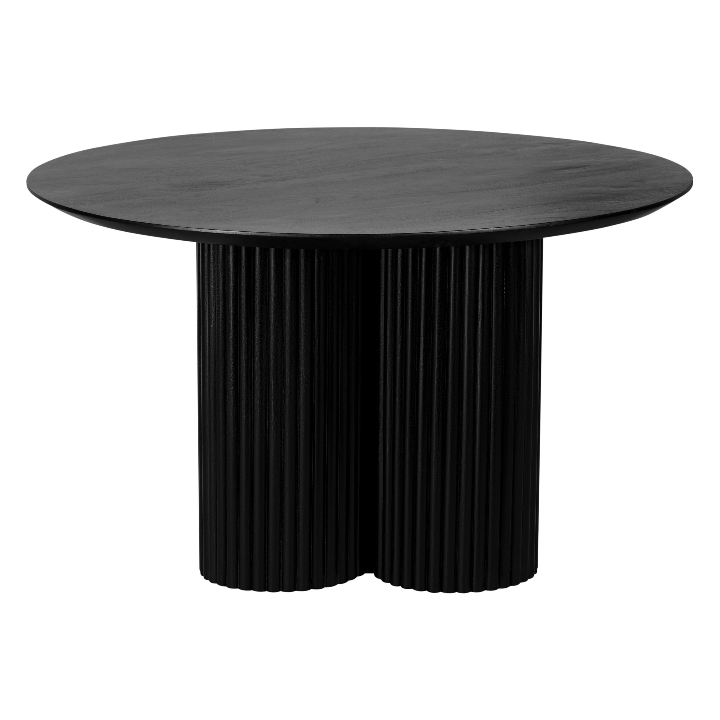 Lewis & Loft Lane – Zwarte ronde eettafel van FSC‑gecertificeerd mangohout, Ø130 cm