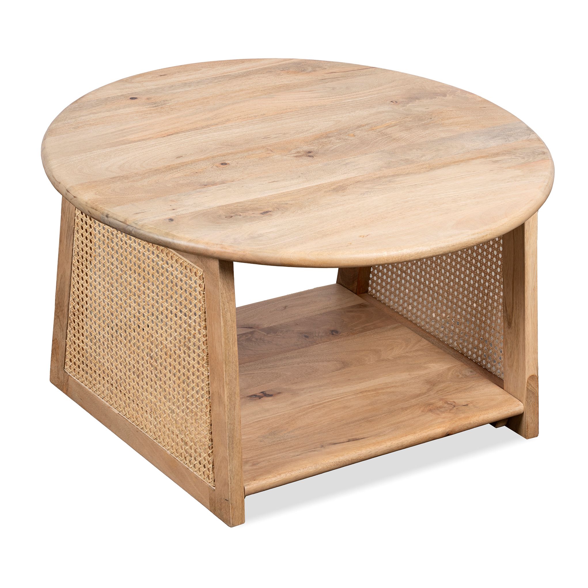 Lewis & Loft Lene ronde salontafel – natuurlijke rotan & mangohout