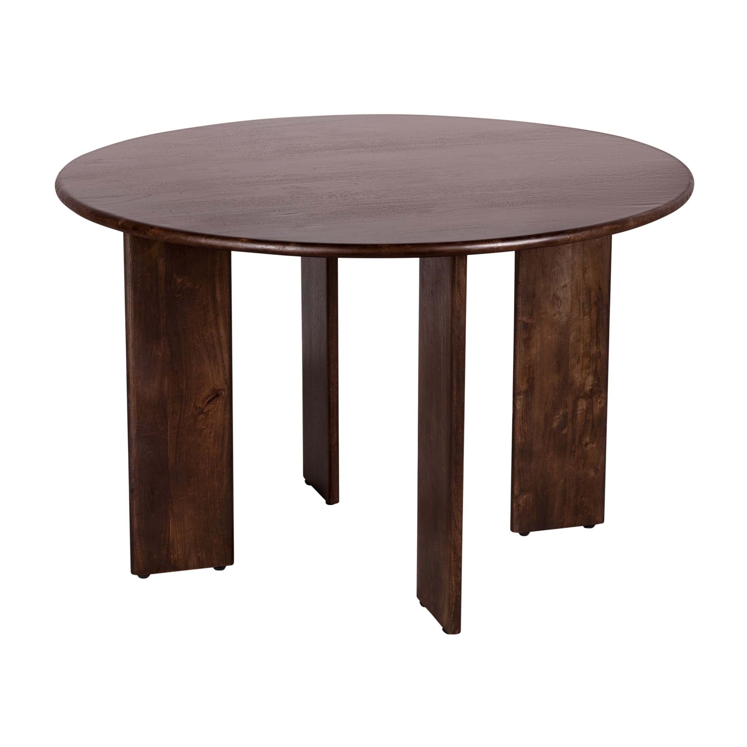 Lewis & Loft Lila ronde eettafel – 120 cm, walnootbruin mangohout (FSC‑gecertificeerd)