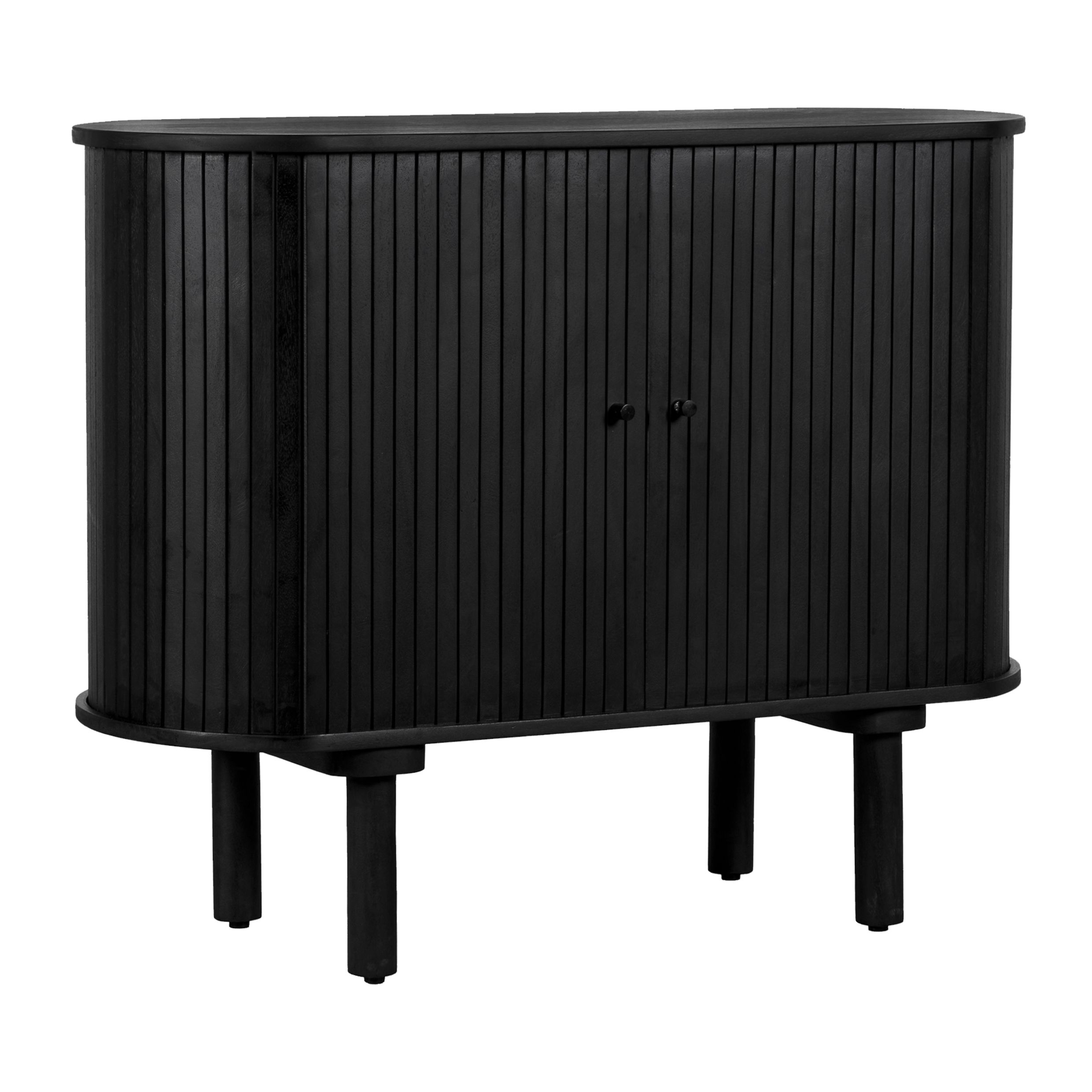 Lewis & Loft Livia dressoir 95 cm – Diepzwarte, duurzame mangohouten opbergruimte