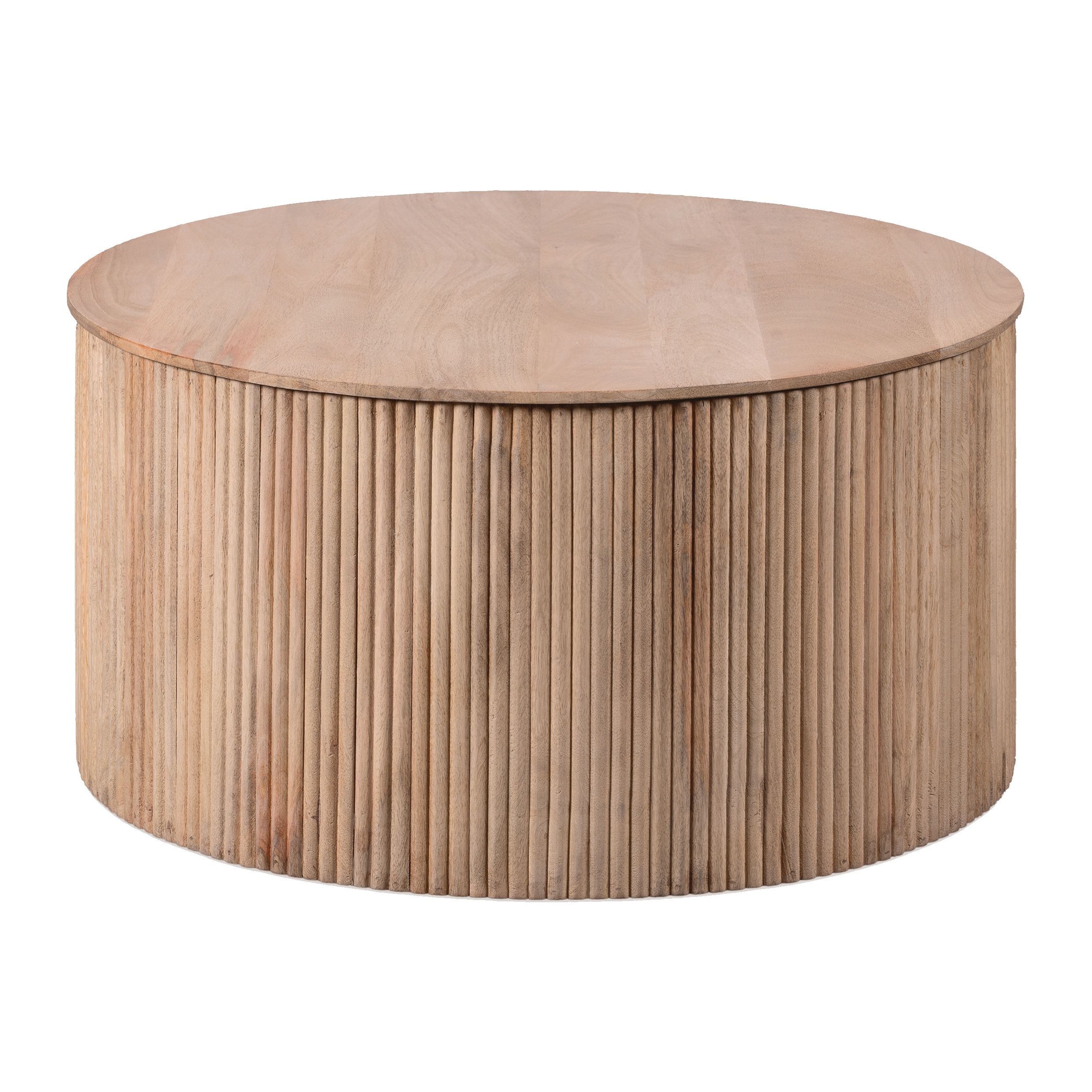 Lewis & Loft Lonne ronde salontafel – FSC‑mangohout met slimme opbergruimte